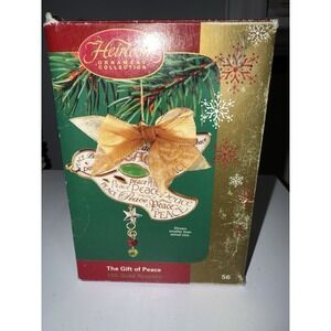 Vintage Carlton Cards Heirloom Ornament "The Gift Of Peace" White Dove Porcelain